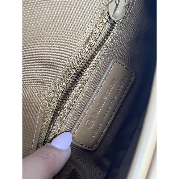 Lululemon Cactus Leather Mini Shoulder Crossbody Bag Chestnut Brown Purse Pocket - Picture 12 of 15